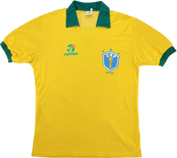 Heimtrikot Thailand Brasilien Topper Retro 1988 Gelb Günstige Fußballtrikots